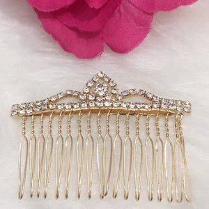 🌹Fashion Jewelry Gold Tone Rhinestone Hair Comb